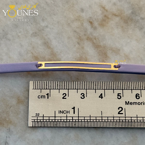 دستبند طلا زنانه چرمی دو خط L331